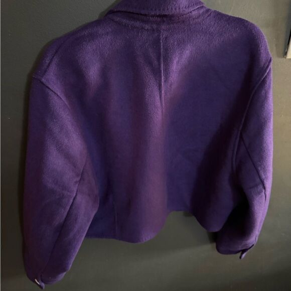 House of Harlow 1960 Cropped Purple Peacoat Button Down Jacket NWT Size L - Picture 4 of 6